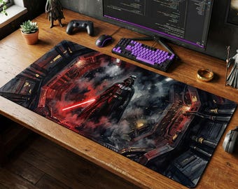 Darth Vader Desk Mat, Sith Lord Mouse Pad, Sci-Fi Gaming Setup Decor