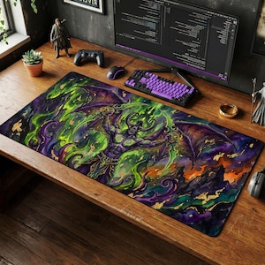 Tappetino da scrivania Illidan Stormrage: tappetino per mouse da gioco World of Warcraft Demon Hunter (XL)