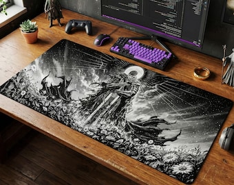 Guts Blumenfeld Schreibtischmatte, Dark Manga Art Mauspad, Anime Gaming Tastatur Matte