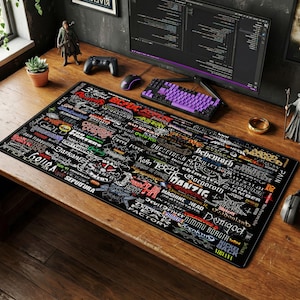 Metallband Logos Schreibtischmatte | Heavy Metal Fan Art Maus Pad