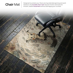 Mimikyu Cottagecore Desk Mat, Pokemon Watercolor Mouse Pad, Spooky Cute Ghost Type Keyboard Pad, Cozy Earthy Gaming Setup and Chair Mat