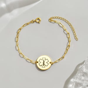 Pulsera de alerta médica para mujer, joyería médica personalizada, pulsera de contacto de emergencia, pulsera para alergias, diabetes tipo 1, epilepsia