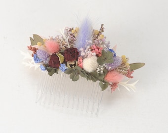 Dried flower comb for brides and bridesmaids, Floral wedding hair comb, Australian hair piece, Dried floral hair comb, Bridal head piece