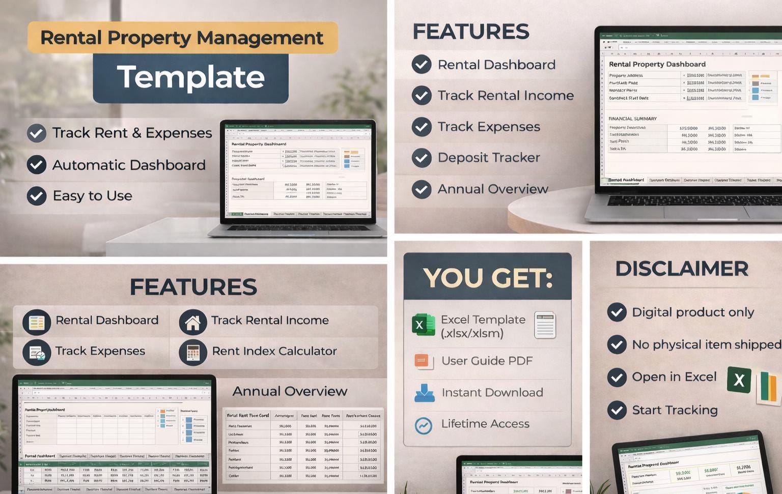 Landlord Excel Template – Rental Property Tracker, Expenses, Rent ...
