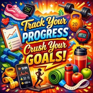 5-in-1 Weight Loss Bundle: Nutrition, Fitness, Weight Trackers (Digital Download)