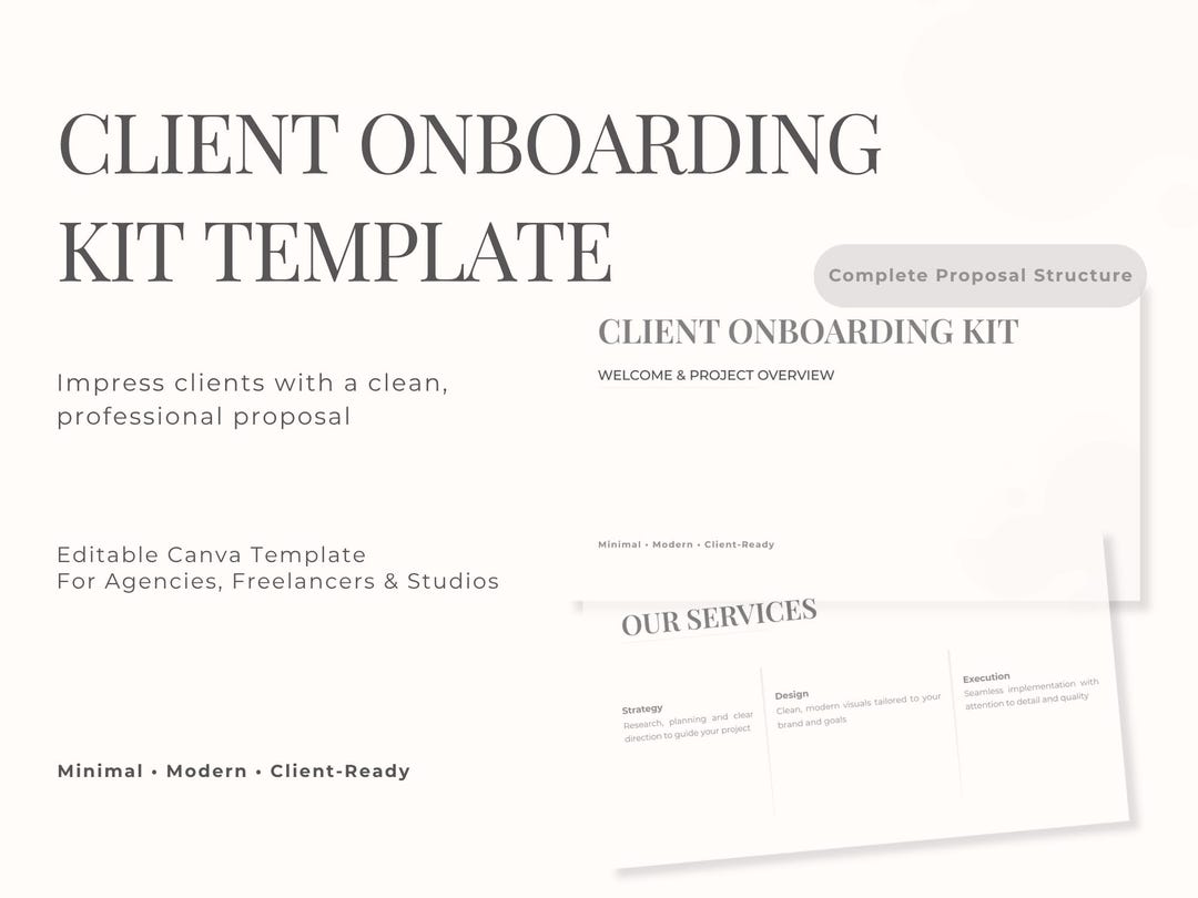 Client Onboarding Kit Canva Template | Welcome Packet | Minimal ...