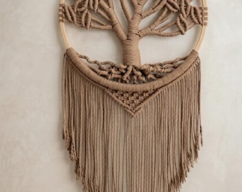 Handgemachter Baumwolle Makramee Baum des Lebens Wandbehang, Boho spirituelle Dekoration