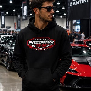 ZANTINI Predator TS-38 Hoodie, Luxury Motorsport Streetwear Pullover