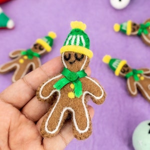 50 pcs Christmas gingerbread man Felt gingerbread man ornament Cute Christmas gifts image 1