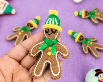 50 pcs Christmas gingerbread man - Felt gingerbread man ornament - Cute Christmas gifts