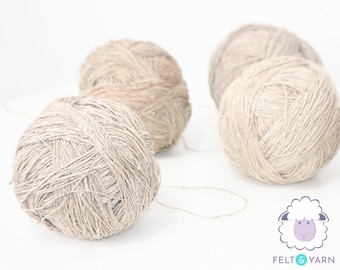 Organic Hemp Yarn | Handspun Felting Wool Thread for Knitting, Crafts (Natural)