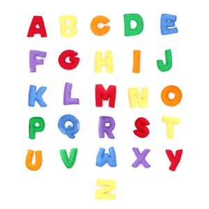 Lettere in feltro cucite maiuscole da 8 cm / 10 cm / Commercio equo e solidale / Fatto a mano / SPEDIZIONE GRATUITA