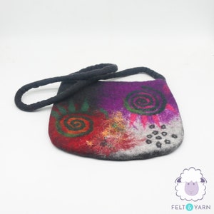 Wollfilz Crossbody Tasche, Handgefilzte Schultertasche, Filz Handtaschen: Fair Trade und ethisch handgemacht