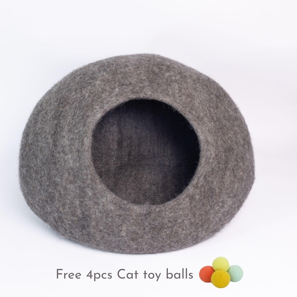 50 cm Handgefertigtes Katzenkokon Bett / Gemütliches Katzenhöhlenhaus