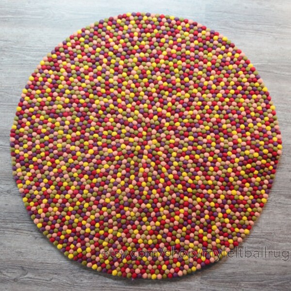 Felt Ball Rug - Etsy