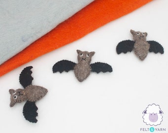 5cm Halloween Felted Bat Ornament | Felt Halloween Bat Garland | Spooky Halloween Decorations | Cute Felted Bats Hanging Ornament