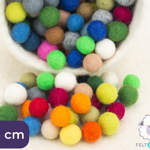 100 Pieces 2cm Felt Balls Hand Felted Balls Wholesale Etsy
