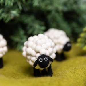 10pcs Handcrafted Wool Felt Pompom Sheep | Hanging Christmas Decor | Shaun the Sheep Ornament | Free Shipping