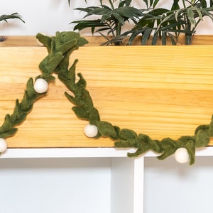 180cm Green Felt Leaf Garland Home Decor Holiday Decor Handmade Free Shipping image 5