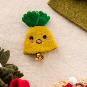 Felt Yellow Christmas Bell Ornament | Christmas Tree Hanging Ornaments | Christmas Garland | Cute Jingle Bell for Kids