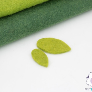 100 Pcs of Bulk Wool Felt Green Magnolia Leaf in Two Sizes, Hand Needled Felted Magnolia Leaf: Fair Trade and Wool