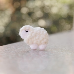 Bulk Wool Felt White Sheep | Needle Felted Mini Lamb For Nativity Decor | Christmas Tree Hanging Ornaments | Christmas Sheep Garland