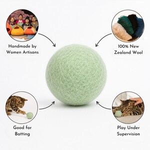 15 Pcs Wool Felt Cat Balls | Handmade Eco-Friendly Felt Cat Toy Set | Interactive Cat Enrichment Toss Toys image 5