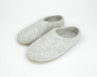 Handmade Marbled Tan Wool Felted Shoes | Slippers for Office | Slippers for Home