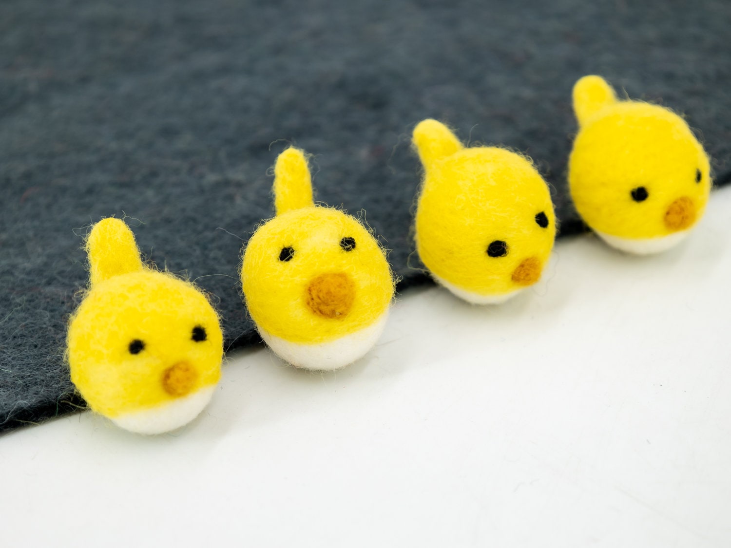 6cm Yellow Felt Chick - Felt & Yarn