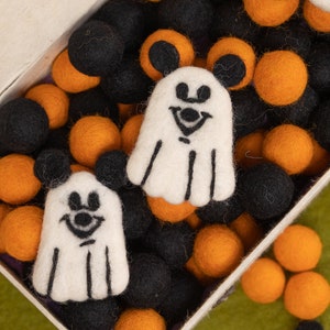 20pcs 7cm Halloween Mouse Ghost Halloween Decorations Halloween Craft Supplies Fair Trade 100% Wool and Handmade image 2