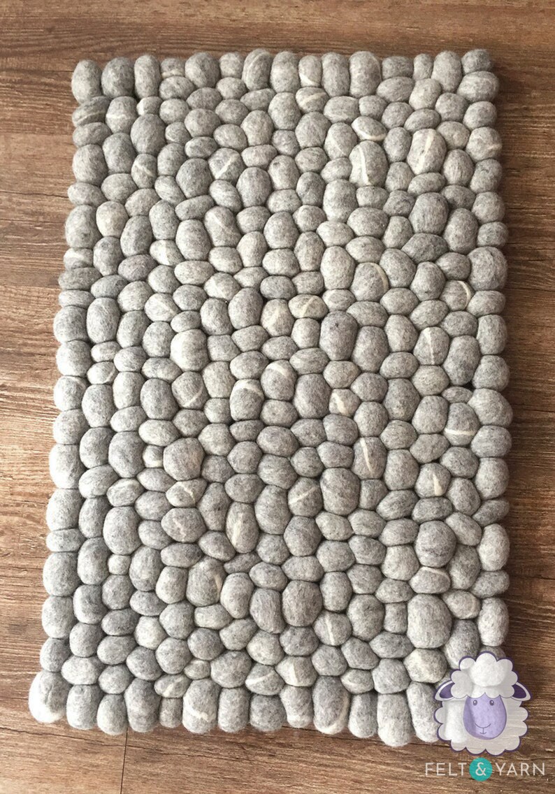 40 x 60cm Wool Felt Pebble Rug Living Room Felt Rugs Felt Etsy