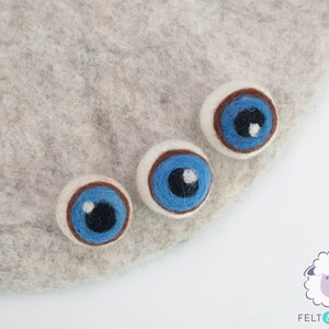 10 Pcs Wool Felt Eyeballs Creepy Halloween Evil Eyes Crafts for Kids: READY TO SHIP Blue