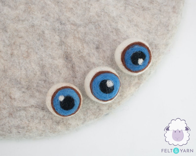 10 Pcs Wool Felt Eyeballs Creepy Halloween Evil Eyes Crafts for Kids: READY TO SHIP Blue