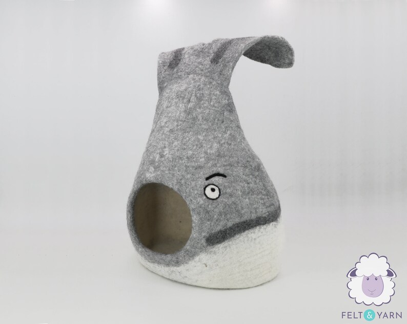 Wool Felt Whale Design Cat Bed FREE SHIPPING Fair Trade Choose from three Amazing design Felt Cat Cave 100/% Wool and Handmade