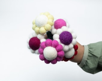 16cm Mini Felt Daisy Flower Bouquet Bulk Wholesale | Handmade Artificial Daisies for Nursery Decor | DIY Felt Flower Decor