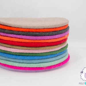 35cm Wool Felted Seat Pad, Round Thick Chair Cushion For Felt Home Decor, Start with 2 Sets of Handmade Pads image 8