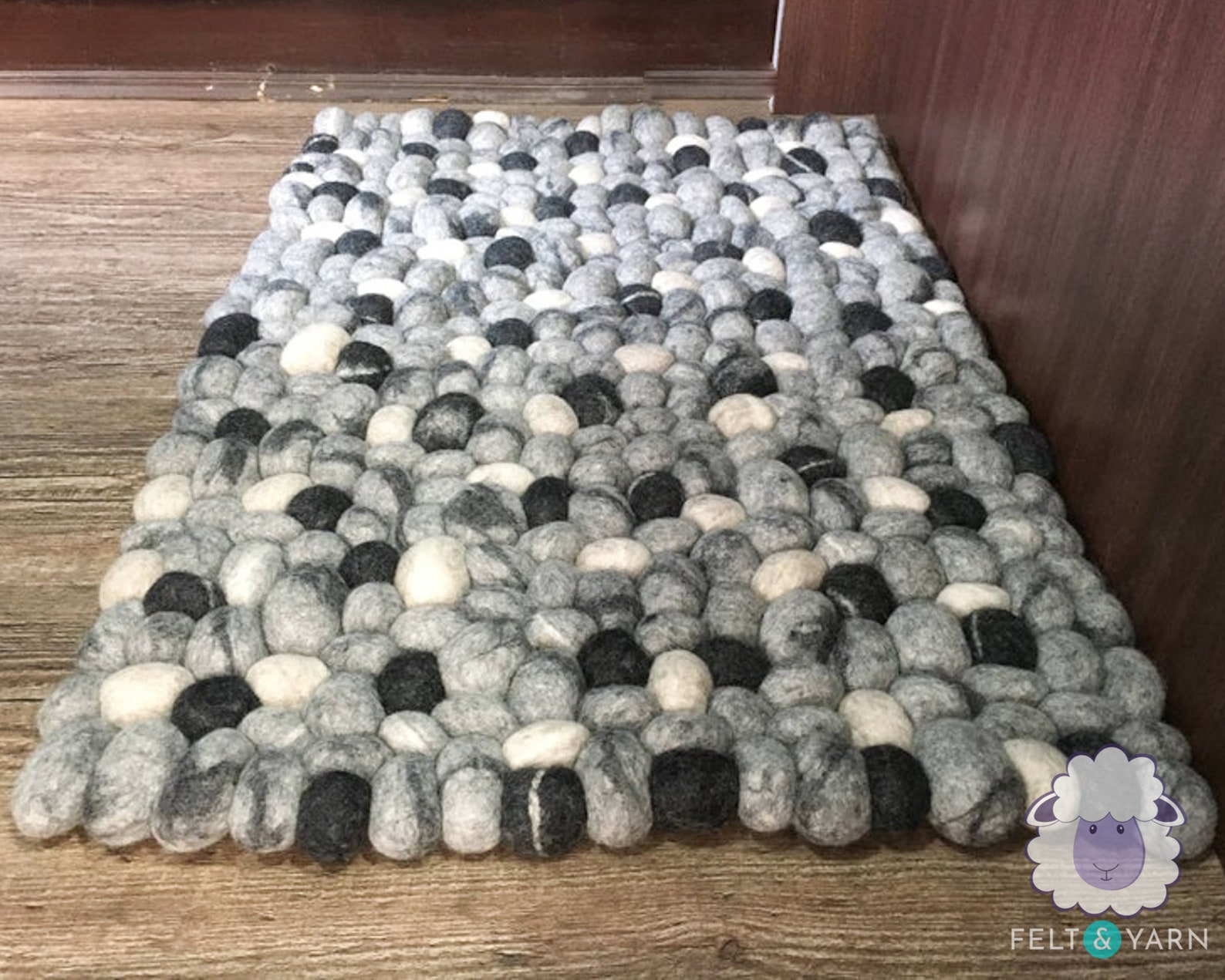 Wool Felt Pebble Rug Stone Handmade Ball Carpet for Room Decor Etsy