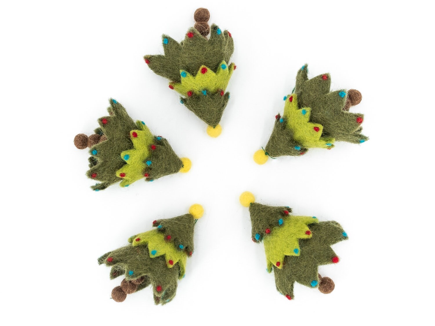 ミニフェルトクリスマスツリーオーナメント（大量購入） | クリスマス
