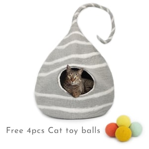 40 cm Moderne Filz Katzenhöhle Bett mit Schwanz für Kleine und große Katzen