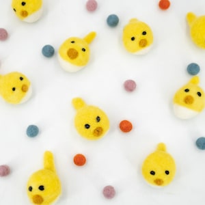 Felt Yellow Chick Head Easter Ornament | Felted Chicks Garland | Easter Decorations | Chick Decor | Easter Gifts
