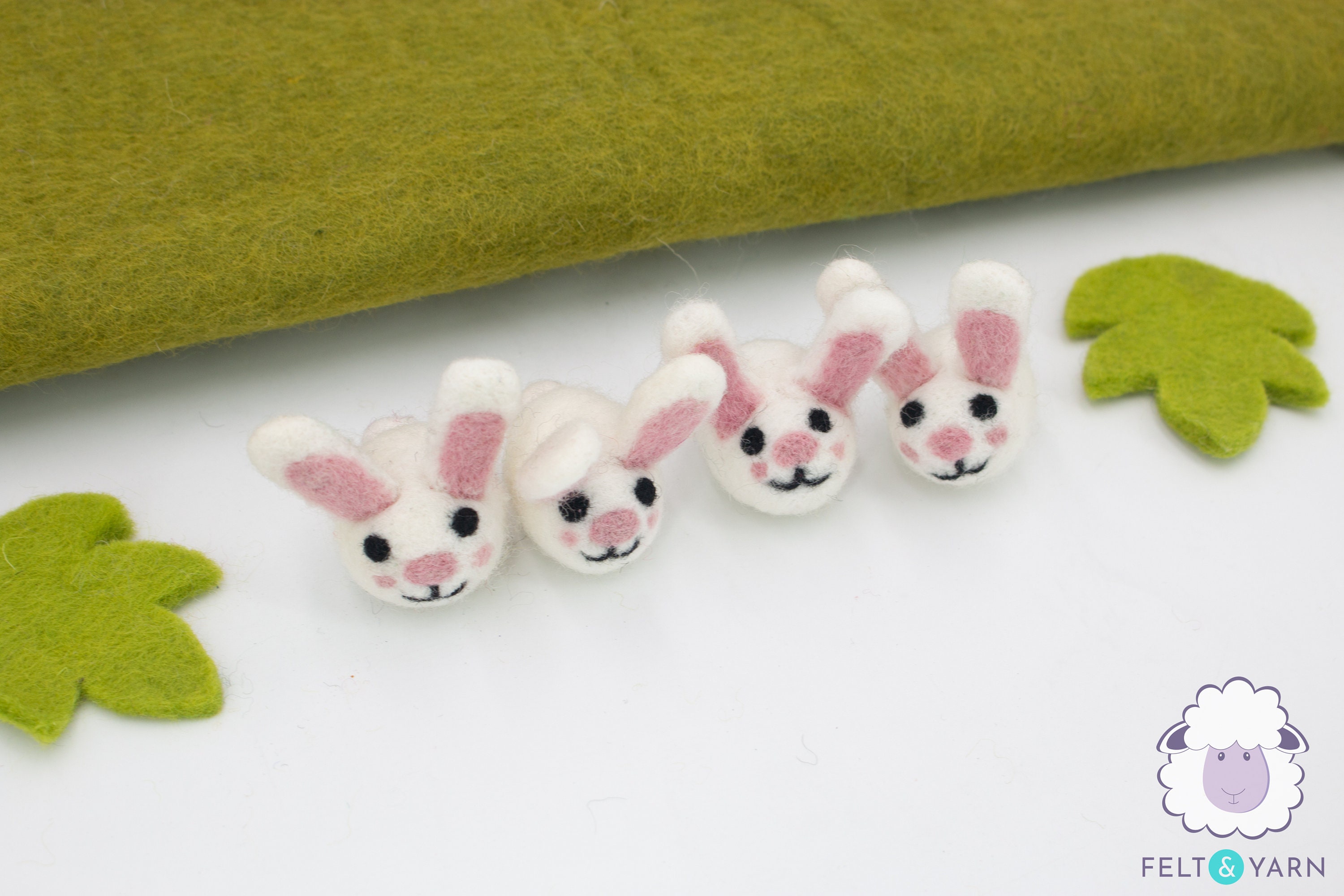 Handmade Wool Felt Bunny | Pink Bunny Head | Mini Bunny | Felted Rabbit ...