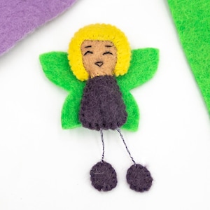 15 Pieces Stitch Felt Fairy, Handmade Stitch Felt Fairy For Decor And Pretend Play Mini Fairy Doll: Fair Trade and Ethically Handmade