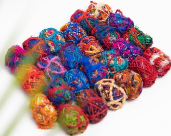 1Kg  Super Bulky Recycled Silk Yarn | Grade B Upcycled Yarn for Crochet, Weaving Projects