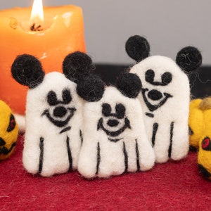 20pcs 7cm Halloween Mouse Ghost Halloween Decorations Halloween Craft Supplies Fair Trade 100% Wool and Handmade image 3