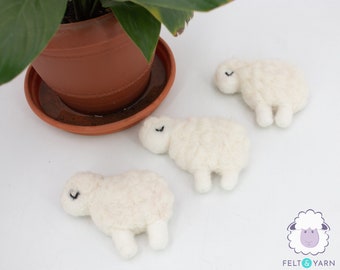 50 Pcs Bulk Wool Felt Soft Needled White Sheep Hand Felted Mini Lamb For Nativity Decor: Fair Trade & Handmade