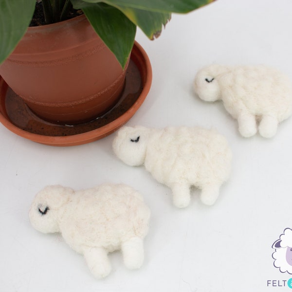 50 Pcs Bulk Wool Felt Soft Needled White Sheep Hand Felted Mini Lamb For Nativity Decor: Fair Trade & Handmade