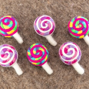 Handmade Wool Felt Lollipop - Kids Pretend Play, Summer Decor, Felt Lollipop Decor Prop: Ethically Handmade & Fair Trade
