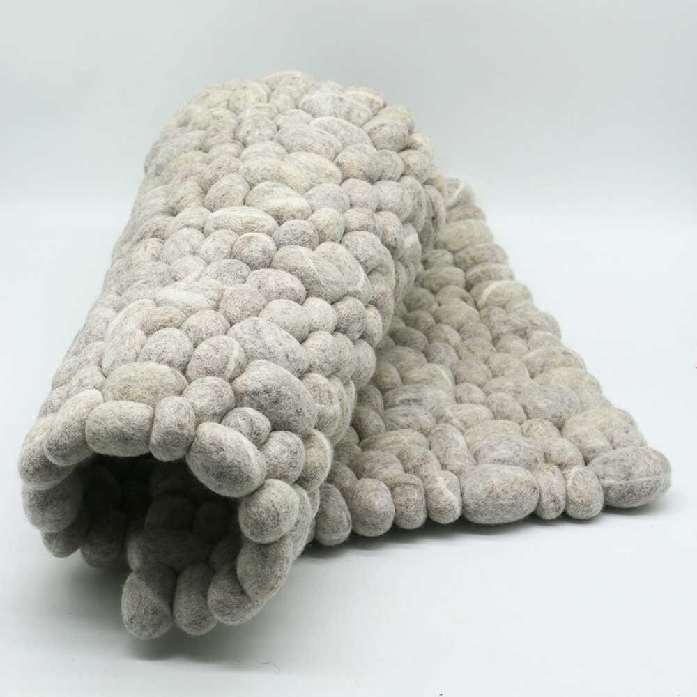 Felt pebble rug 50cm x80cm Felted stone rug Wool felt Etsy