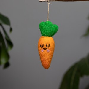 Wool Felt Carrots for Easter Decorations | Felt Carrot Garland | Felt Vegetables | Pretend Play Foods | Easter Basket Filler