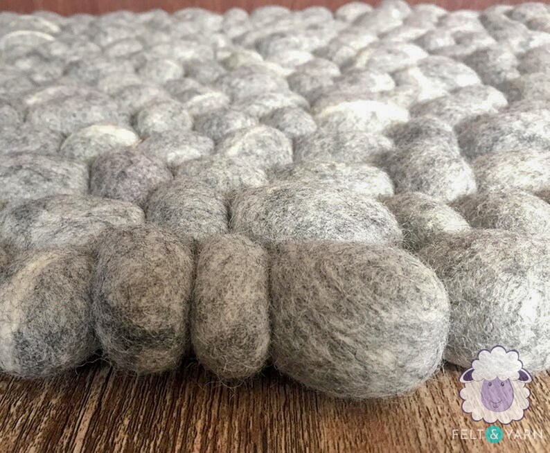 40 x 60cm Wool Felt Pebble Rug Living Room Felt Rugs Felt Etsy